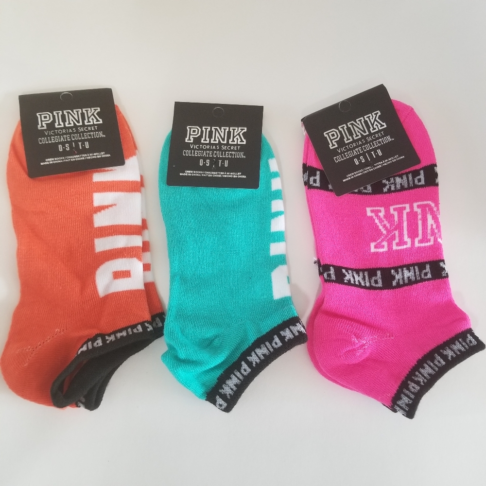 VICTORIA'S SECRET PINK ANKLE SOX - Picture 2 of 4